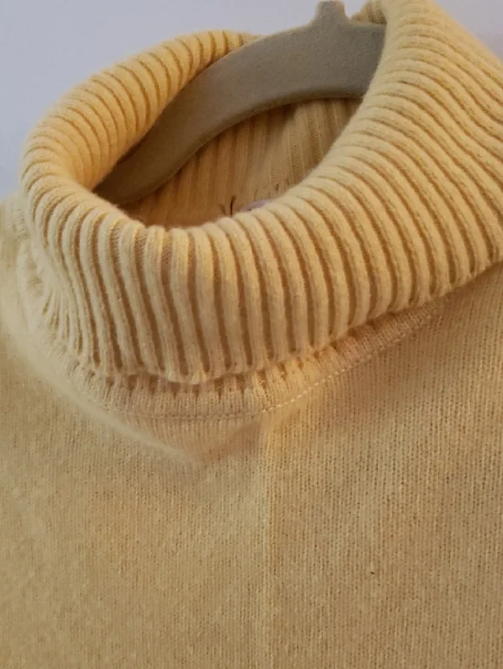 Light Yellow Turtleneck Sweater - Women's Cozy Knit - Picture 11 of 13